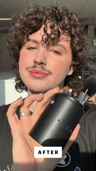 Allure beauty closet associate Edward Horgan after using the Sigma Beauty Essential Travel Brush Set